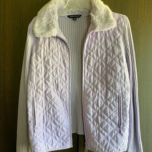 Carolyn Taylor Fur Collar Sweater Jacket